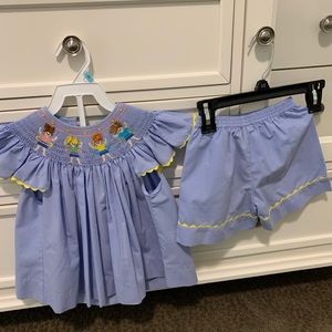 2pc smocked hula hoop short set